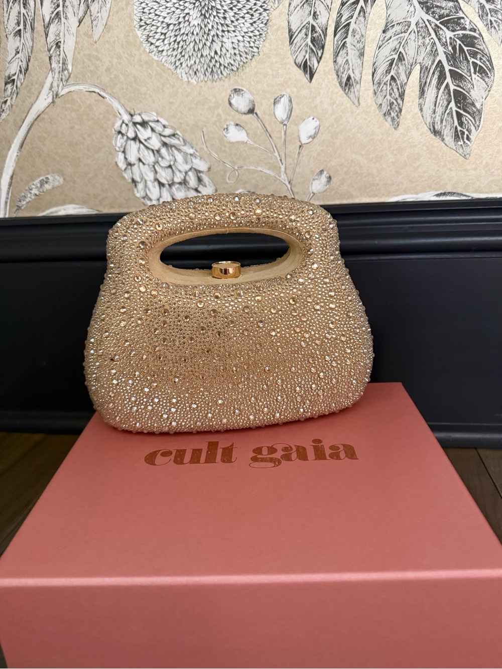 Cult Gaia Mimi Crystal Embellished Leather Bag NEW w plastic on, dustbag and box - Picture 3 of 10